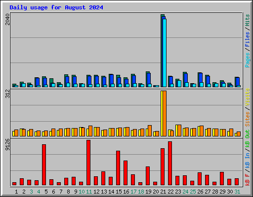 Daily usage for August 2024