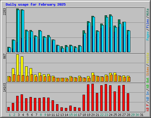 Daily usage for February 2025