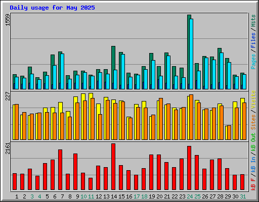 Daily usage for May 2025