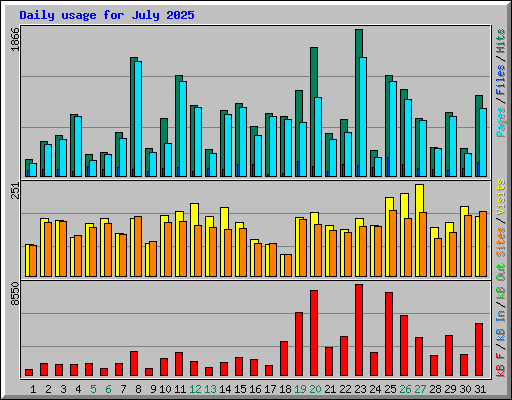 Daily usage for July 2025