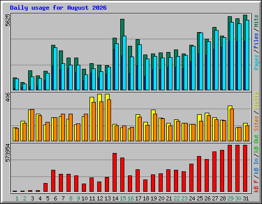 Daily usage for August 2026