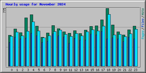 Hourly usage for November 2024