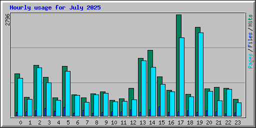 Hourly usage for July 2025