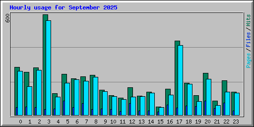 Hourly usage for September 2025