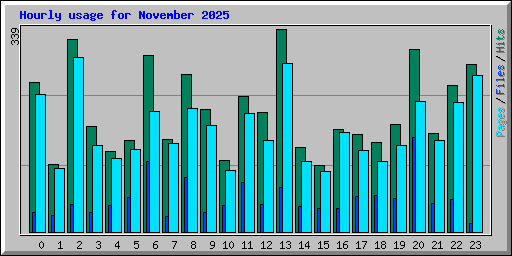 Hourly usage for November 2025