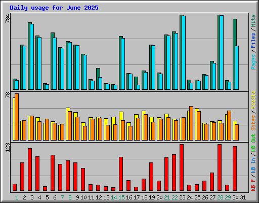Daily usage for June 2025