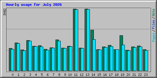 Hourly usage for July 2026