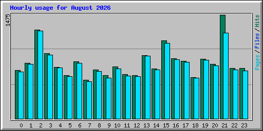 Hourly usage for August 2026